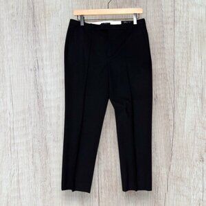 J CREW Eaton Tollegno 1900 Black Straight Leg Wool Cropped Suit Pants Womens 4